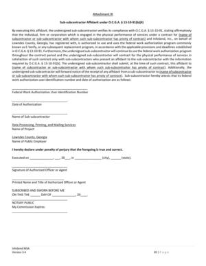 [undersigned sub-subcontractor will forward notice of the receipt of any affidavit from a sub-subcontractor to (name of subcontractor]