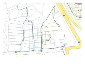 [Map: Lowndes County water and sewer lines, Shiloh Road]