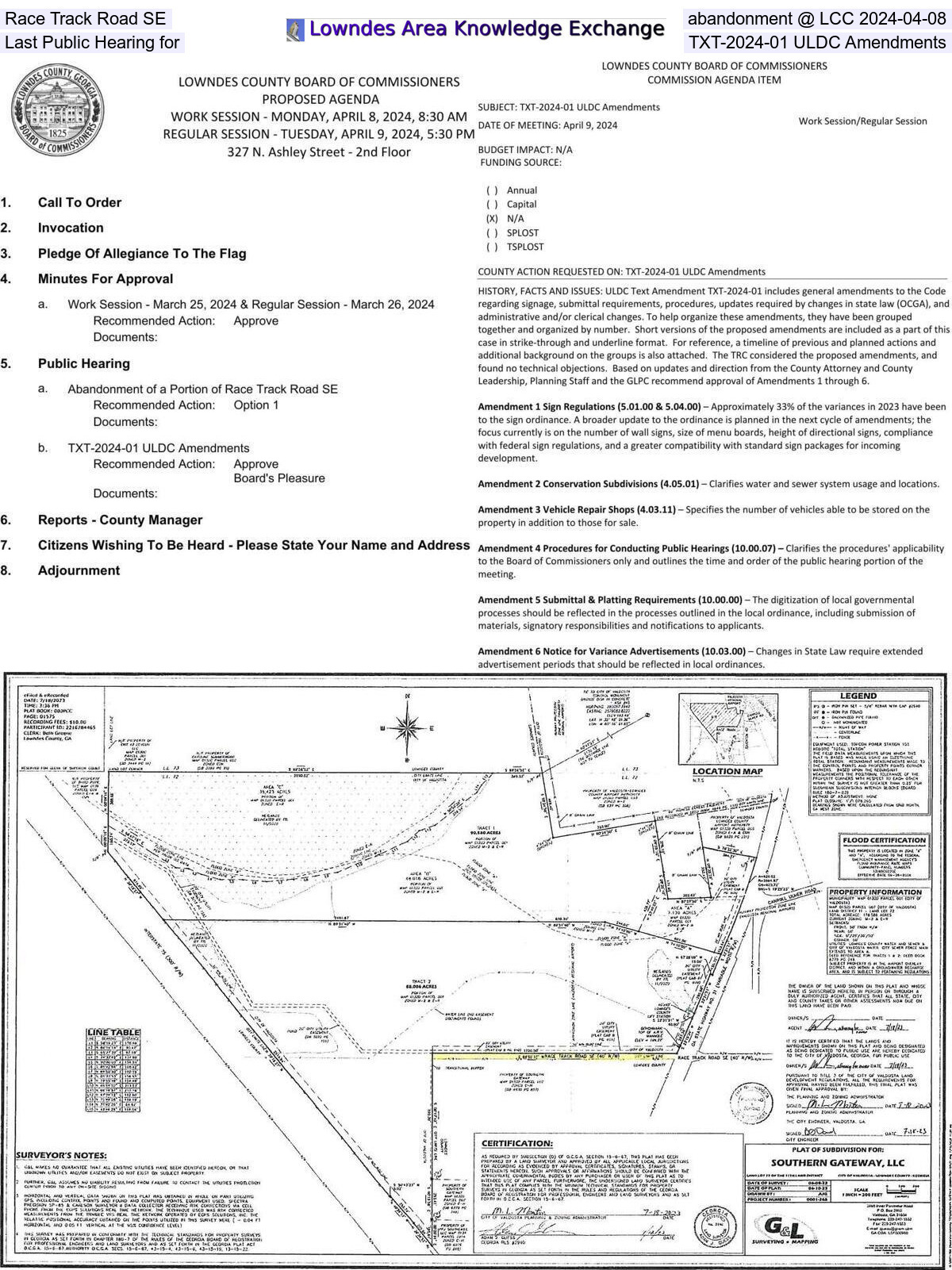 Race Track Road SE abandonment and TXT-2024-01 ULDC Amendments @ LCC 2024-04-08