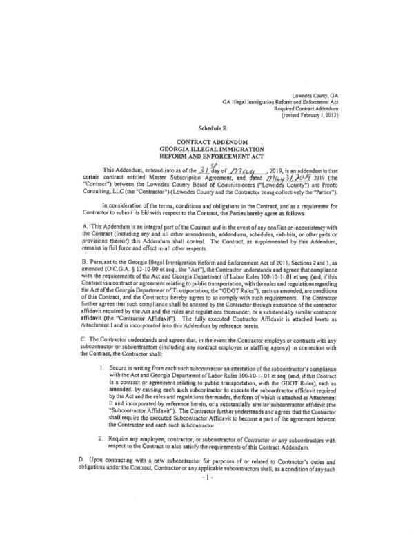 amended (O.C.G.A. § 13-10-90 et seq., the “Act”), the Contractor understands and agrees that compliance