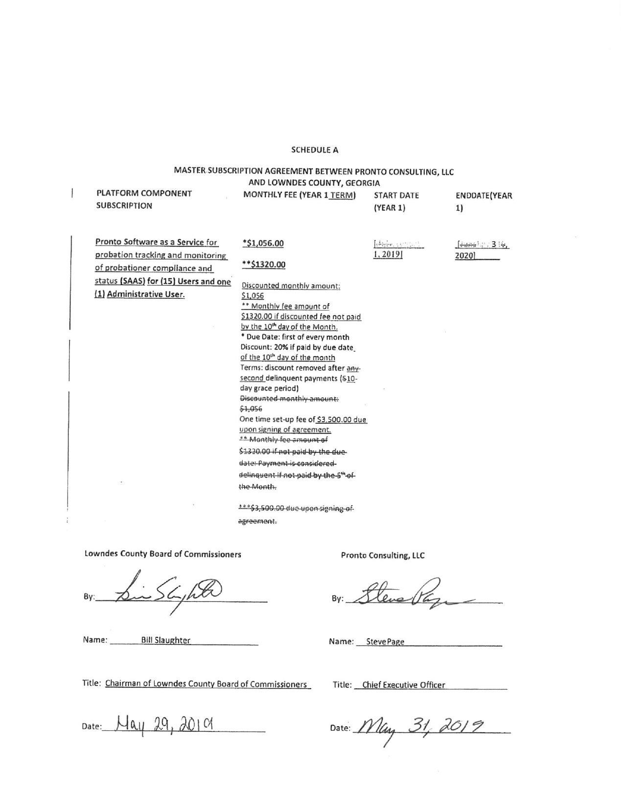 2019 signature page: $1,056/month for probation tracking and monitoring of probationaer compliance and status