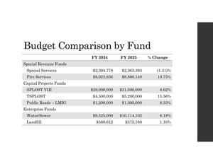 [Fire Services, Capital Projects Funds (SPLOST VIII, TSPLOST, LMIG), and Enterprise Funds (Water/Sewer & Landfill)]