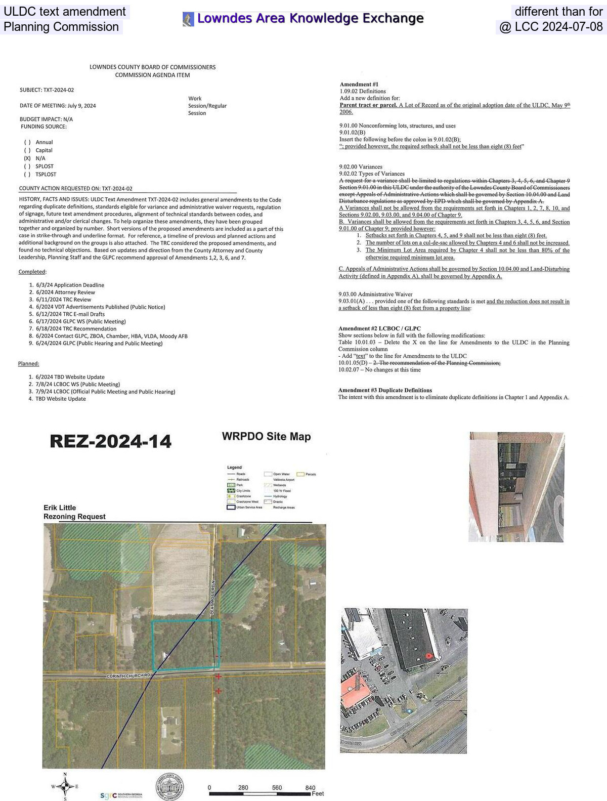 Packet: ULDC text amendments, small rezoning, and liquor license @ LCC 2024-07-08