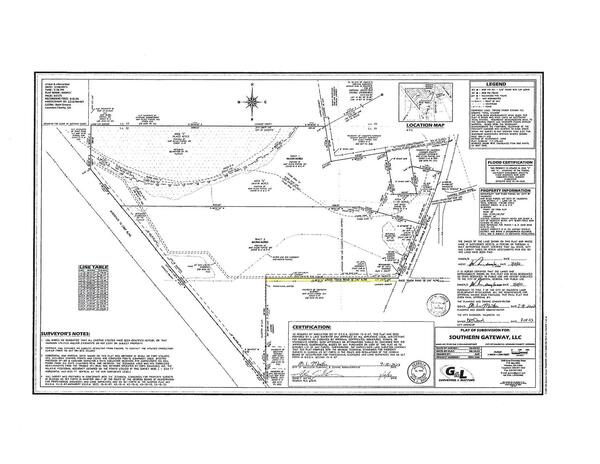 Plat of Subdivsion for: Southern Gateway, LLC