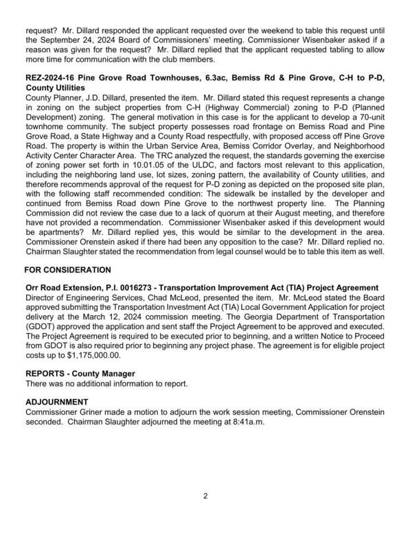 Orr Road Extension, P.I. 0016273 - Transportation Improvement Act (TIA) Project Agreement