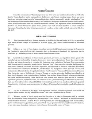 [2.1 This Agreement shall be for the term beginning on the Effective Date and ending at 11:59 p.m., prevailing legal time in Atlanta, Georgia, on December 31, 2024 (the “Initial Term”) unless sooner terminated as hereinafter provided.]