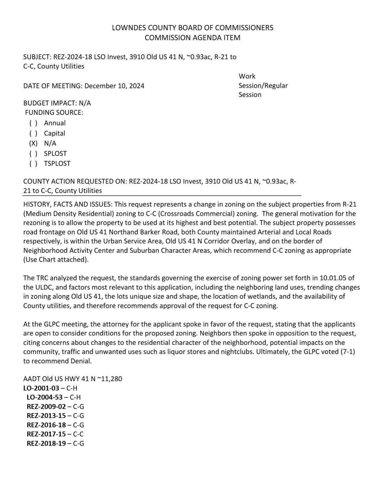 to allow the property to be used at its highest and best potential. GLPC voted 7-1 to recommend denial.