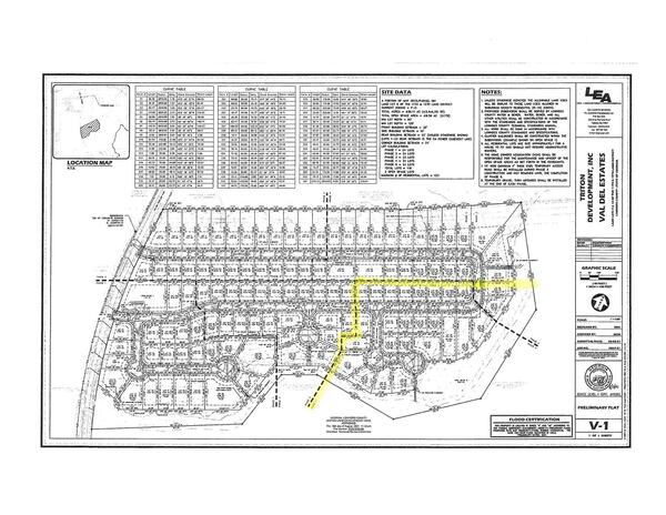 Preliminary Plat: Triton Development, Inc. Val Del Estates