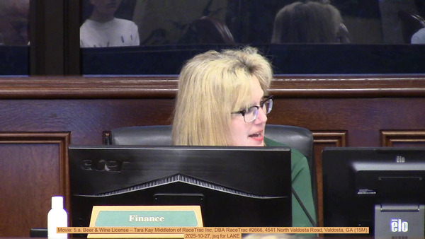 Movie: 5.a. Beer & Wine License – Tara Kay Middleton of RaceTrac Inc, DBA RaceTrac #2666, 4541 North Valdosta Road, Valdosta, GA (15M), 2025-10-27, jsq for LAKE