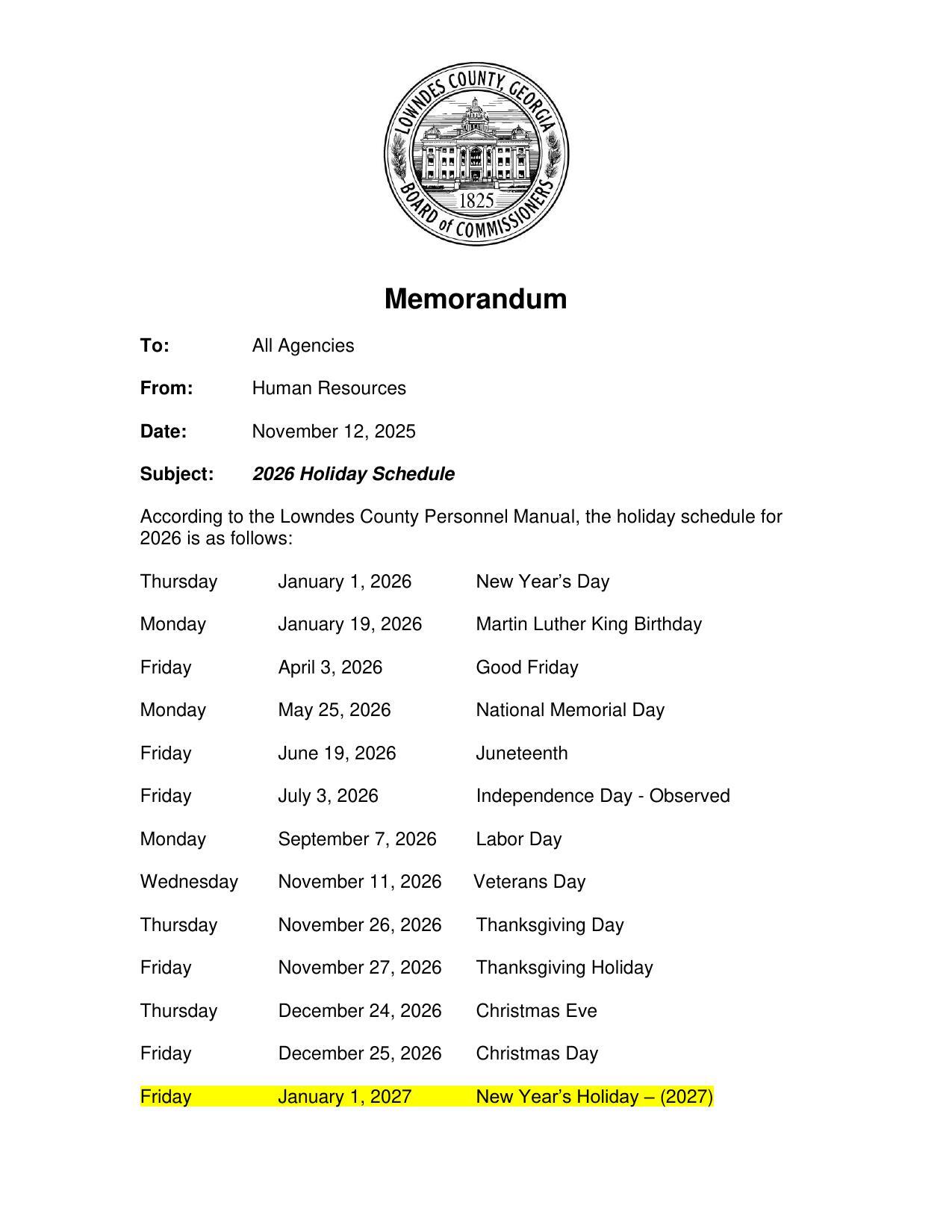 Including 2027-01-01 New Year