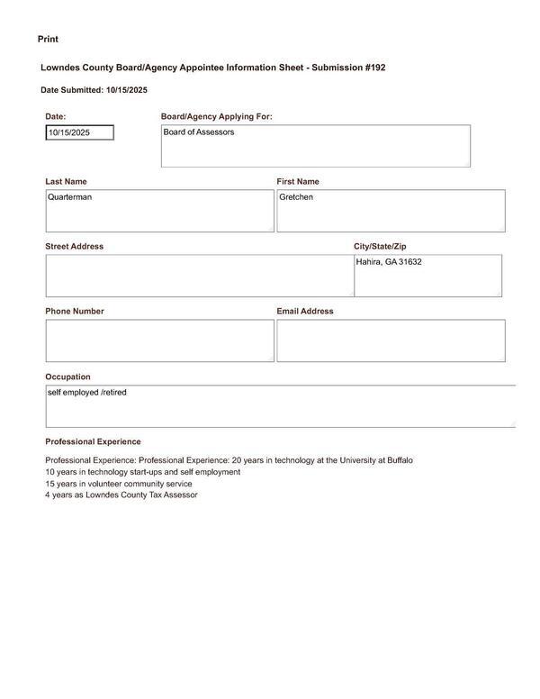 Gretchen Quarterman application