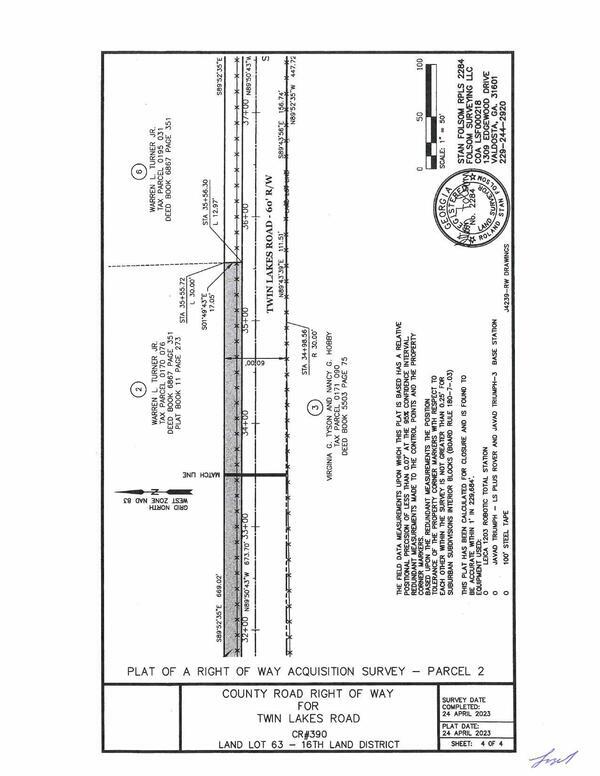 Map: SURVEY of County Road Right of Way for Twin Lakes Road (4 of 4)