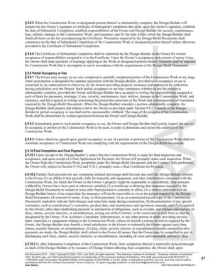 [§ 9.10.1 Upon receipt of the Design-Builder’s notice that the Construction Work is ready for final inspection and]