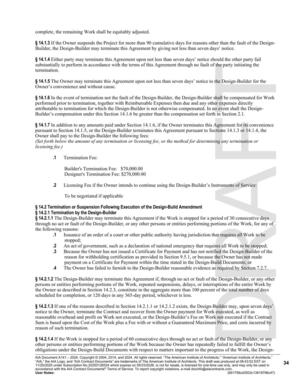 [Builder, the Design-Builder may terminate this Agreement by giving not less than seven days’ notice.]