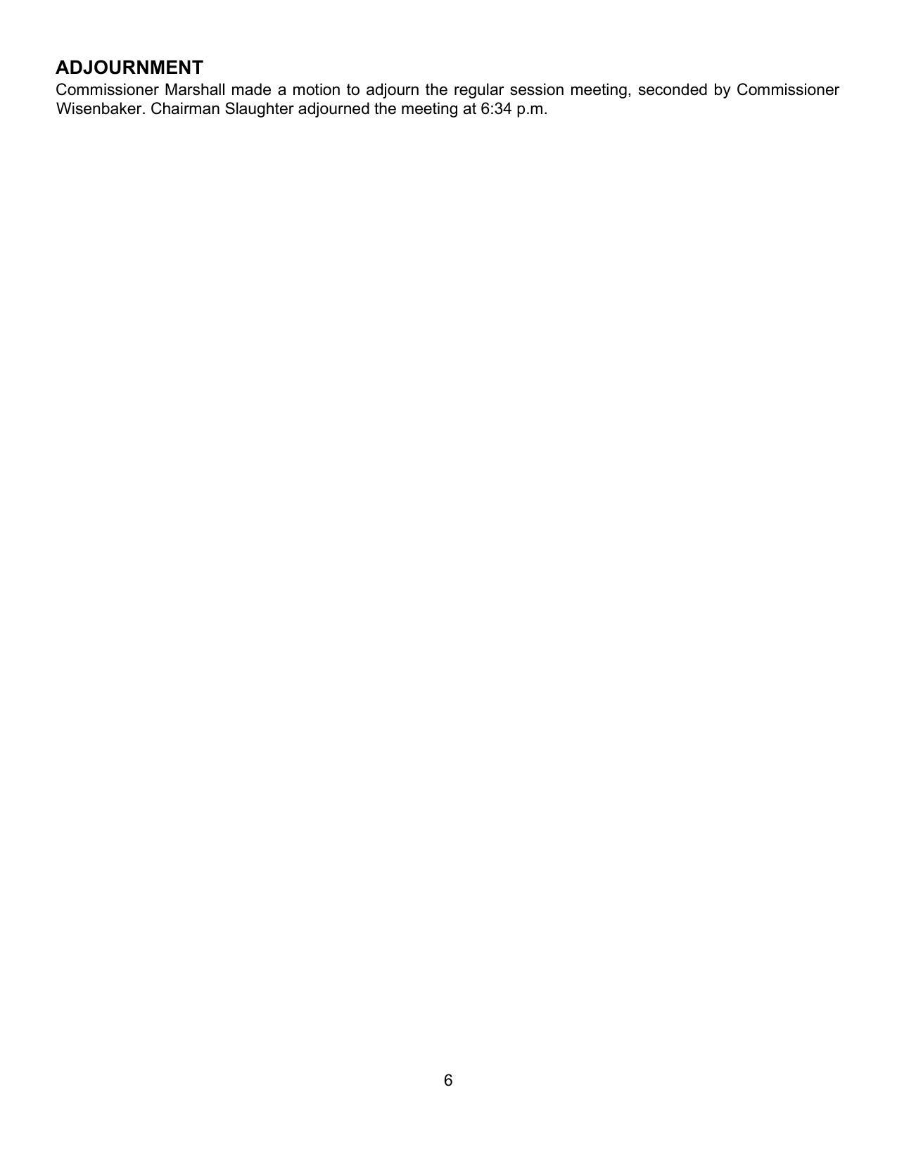 ADJOURNMENT