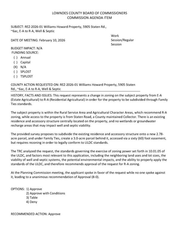 [for the property to be subdivided through Family Ties standards.]