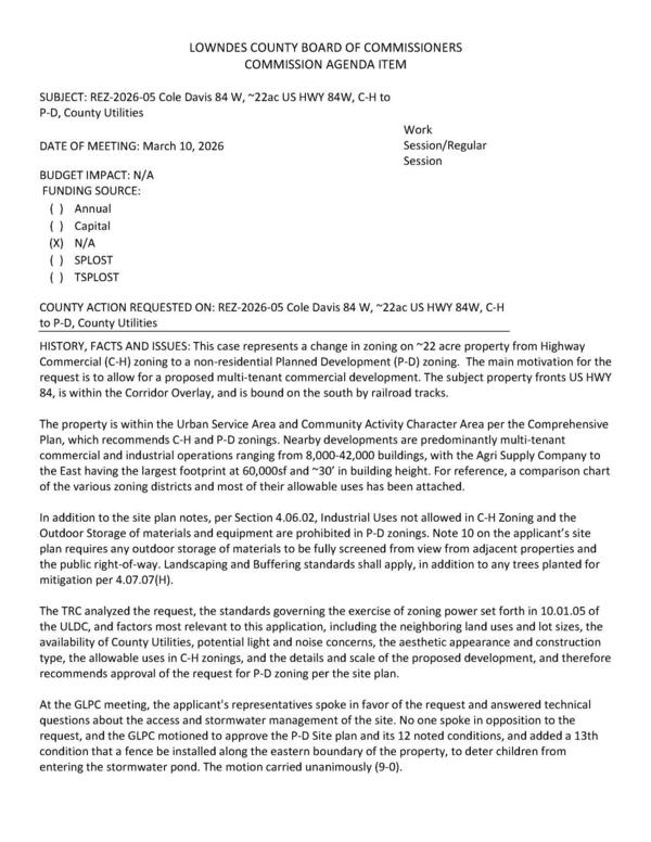 [to allow for a proposed multi-tenant commercial development.]