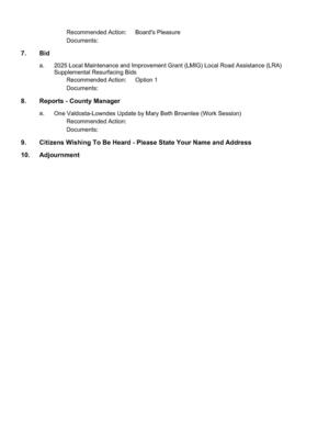 [LMIG, Reports, OVL, CWTBH, Adjournment]