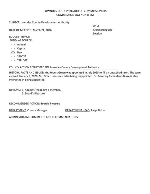 [Robert Green wants to be reappointed. Beverley Richardson-Blake also wants to be appointed.]