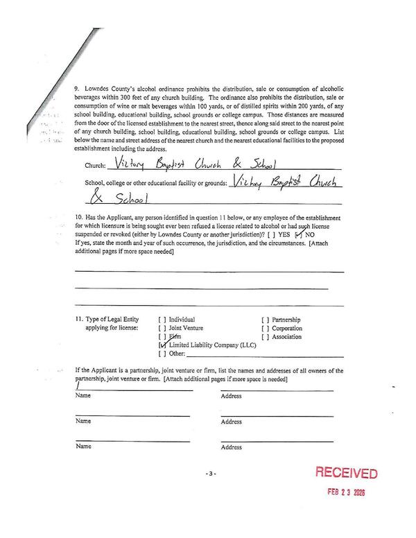 beverages within 300 feet of any church building. The ordinance also prohibits the distribution, sale or