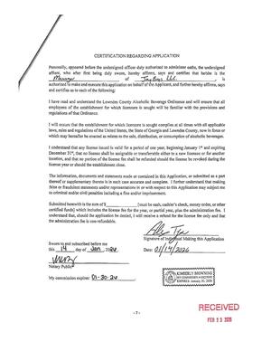 [CERTIFICATION REGARDING APPLICATION]