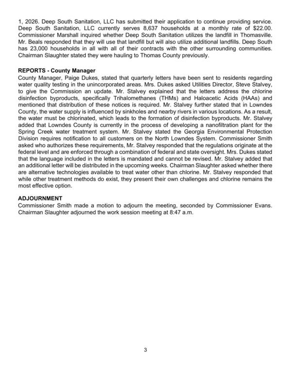 mentioned that distribution of these notices is required. Mr. Stalvey further stated that in Lowndes