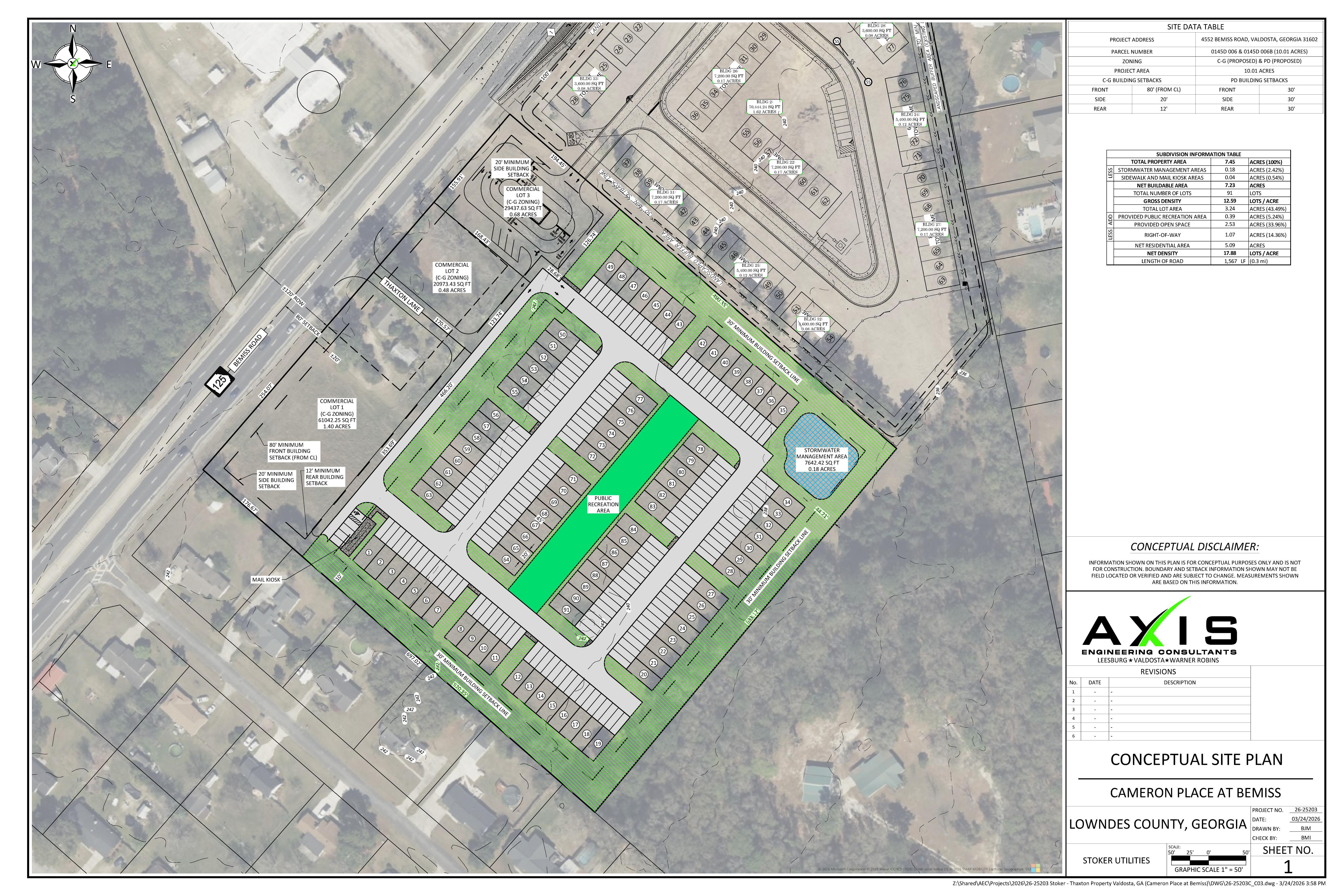 CONCEPTUAL SITE PLAN: Cameron Place at Bemiss