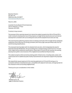 [Rezoning request from Matthew Inman for Beverley Thaxton.]