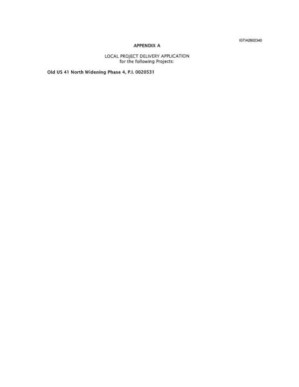APPENDIX A: LOCAL PROJECT DELIVERY APPLICATION