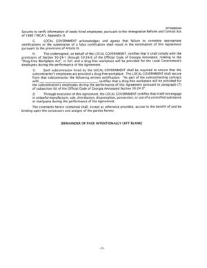 [G. LOCAL GOVERNMENT acknowledges and agrees that failure to complete appropriate]