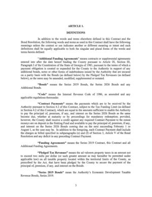 [entered into after the date hereof binding the County pursuant to Article IX, Section III,]