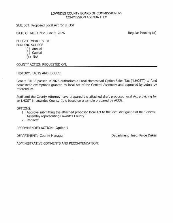 [Agenda sheet for item 7.f. LHOST]