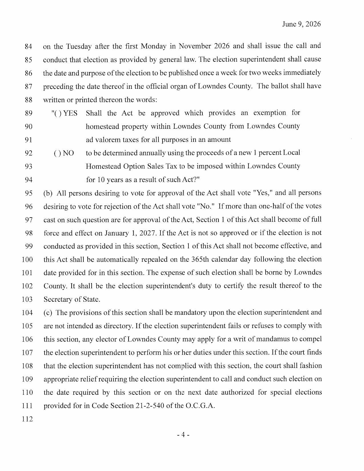 Ballot referendum text