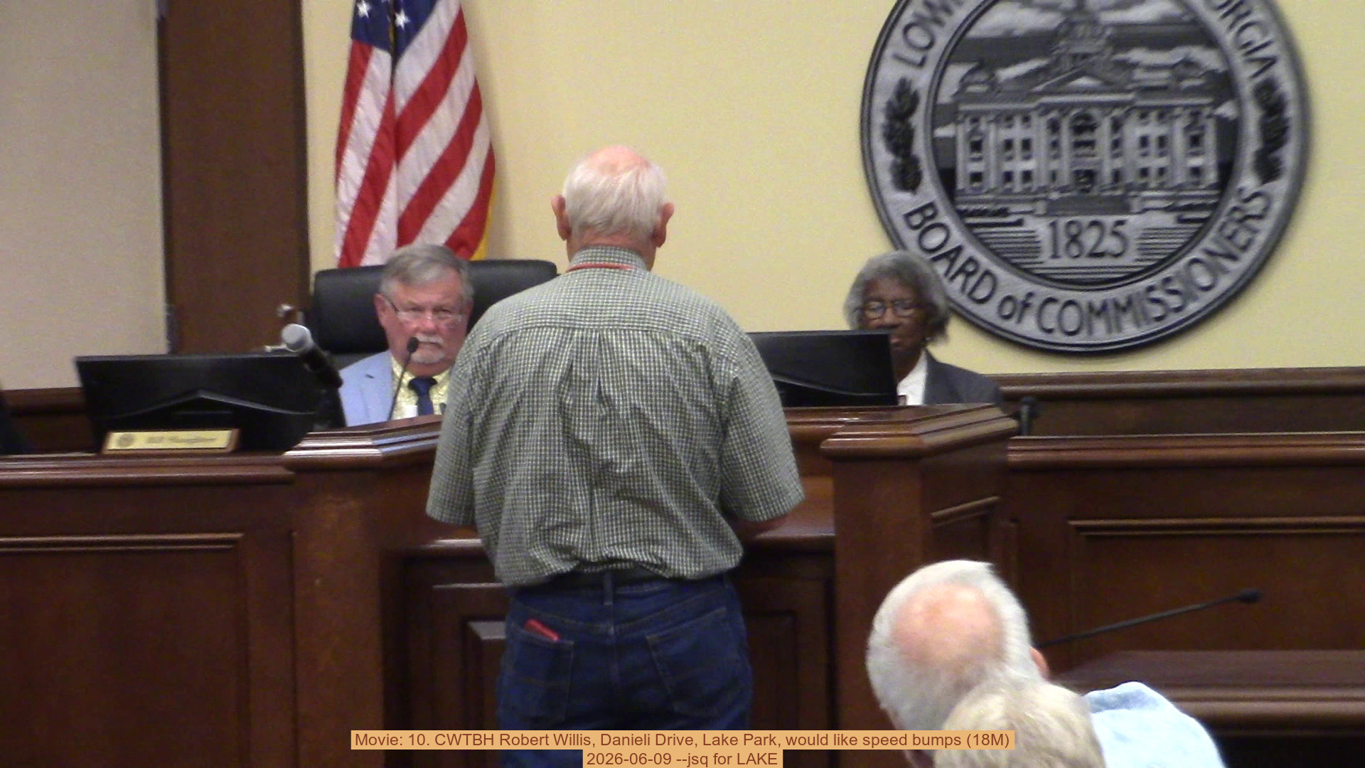 Movie: 10. CWTBH Robert Willis, Danieli Drive, Lake Park, would like speed bumps (18M), 2026-06-09 --jsq for LAKE