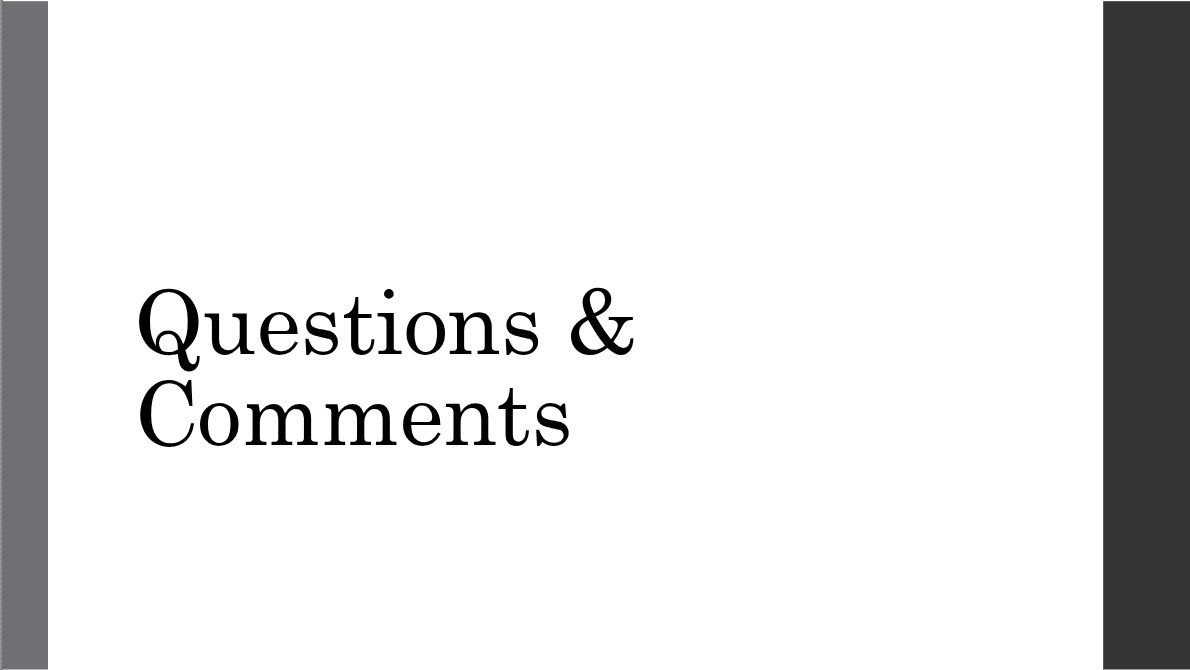 Questions & Comments