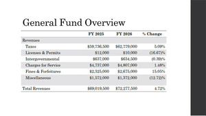 [General Fund Overview: Revenues]