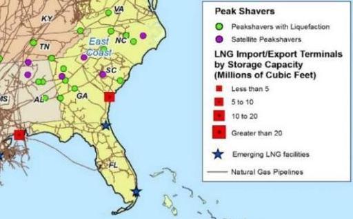 Detail: U.S. Southeast LNG Facilities