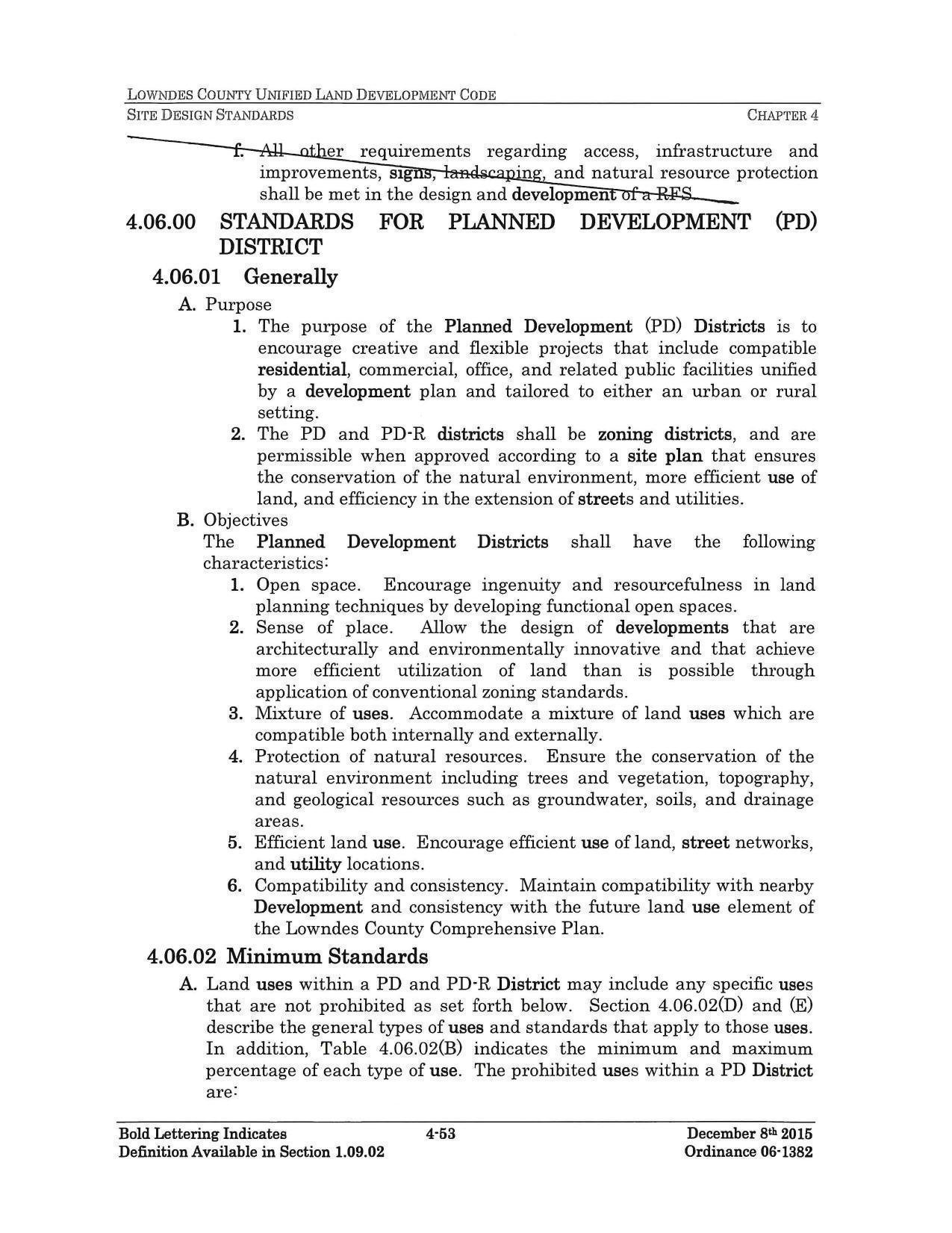 Standards for Planned Development (PD) District