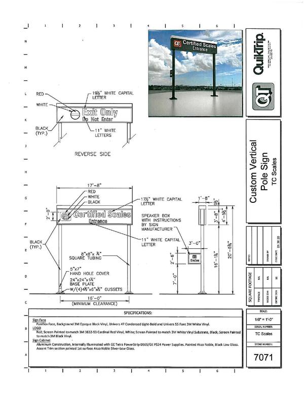 Custom Vertical Pole Sign